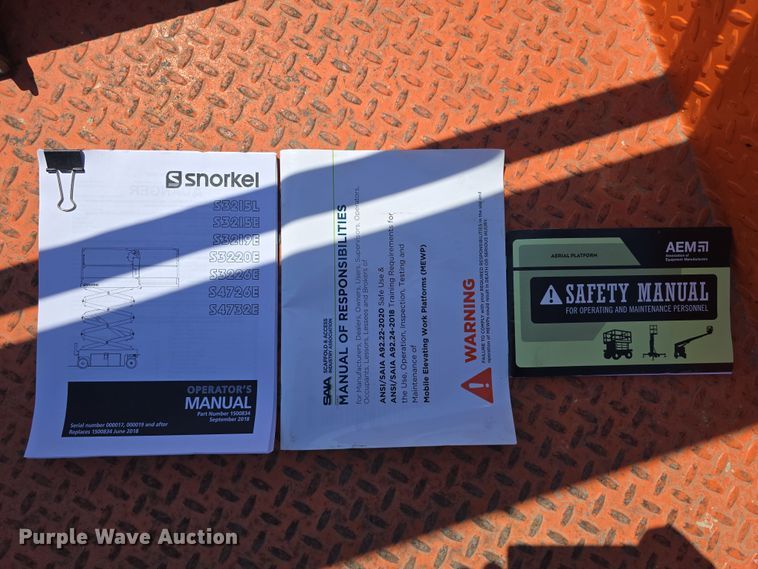 image for item EH8843 2017 Snorkel S4732E scissor lift