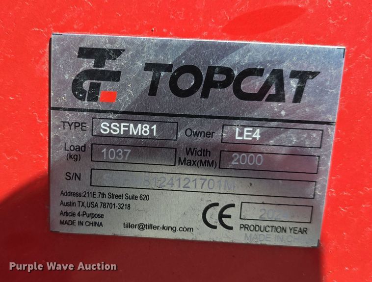 image for item EH8847 2024 TopCat SSFM81 skid steer mulcher