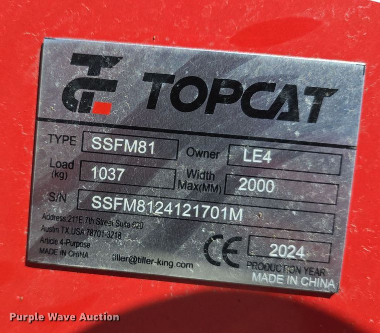 image for item EH8847 2024 TopCat SSFM81 skid steer mulcher