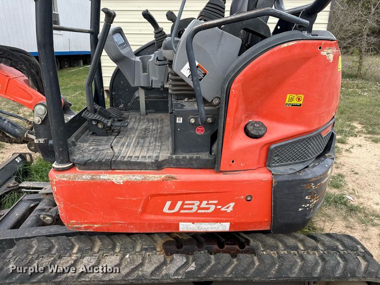 image for item EJ3587 2021 Kubota U35-4 mini excavator