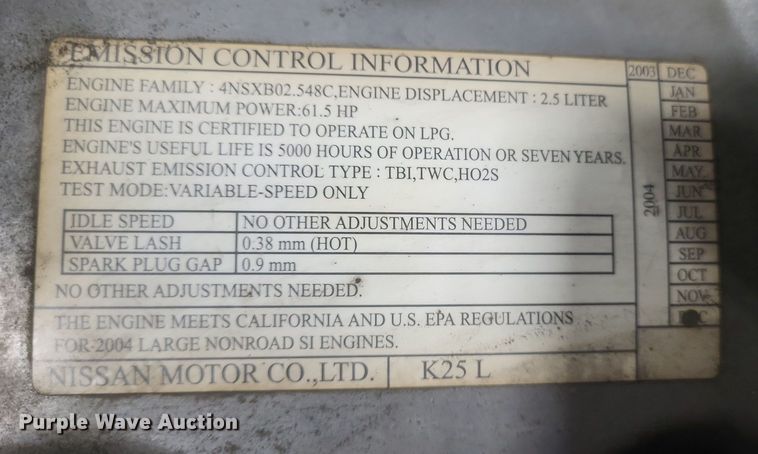image for item EJ7378 2008 Caterpillar C5000 forklift