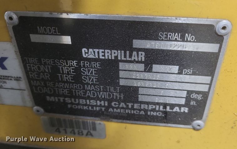 image for item EJ7378 2008 Caterpillar C5000 forklift