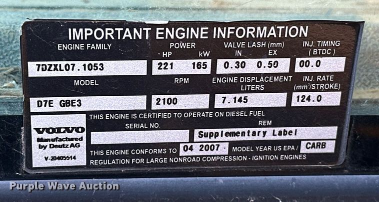 image for item EK0561 2007 Volvo G940 motor grader