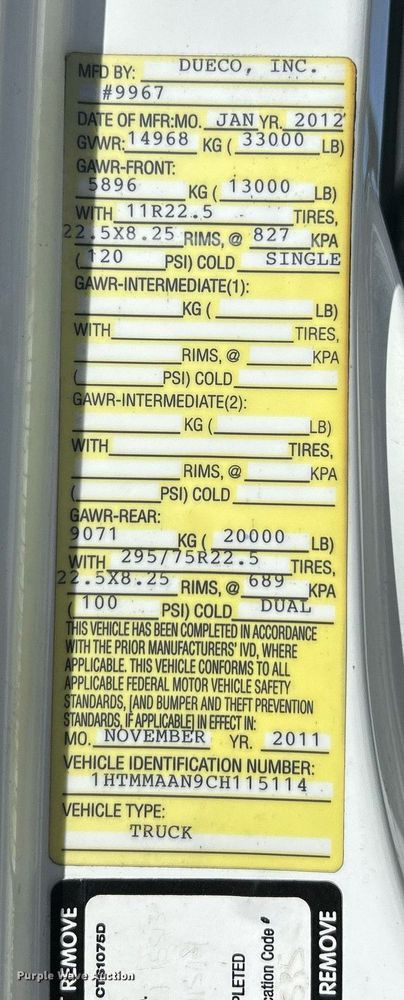 image for item EK2765 2012 International MA025 bucket truck