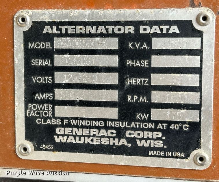 image for item EK2788 Generac 96A06500-S generator