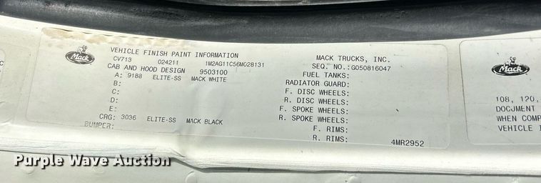 image for item EK2789 2006 Mack Granite dump truck