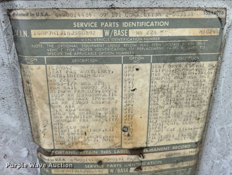 image for item EK2830 1992 GMC TopKick flatbed truck