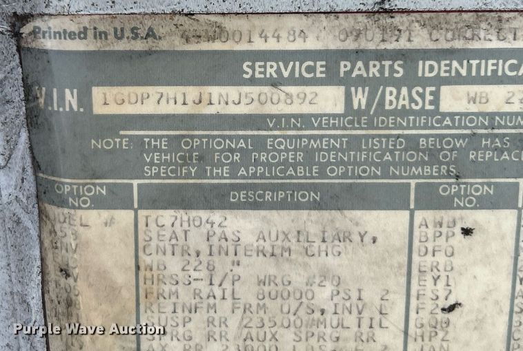 image for item EK2830 1992 GMC TopKick flatbed truck