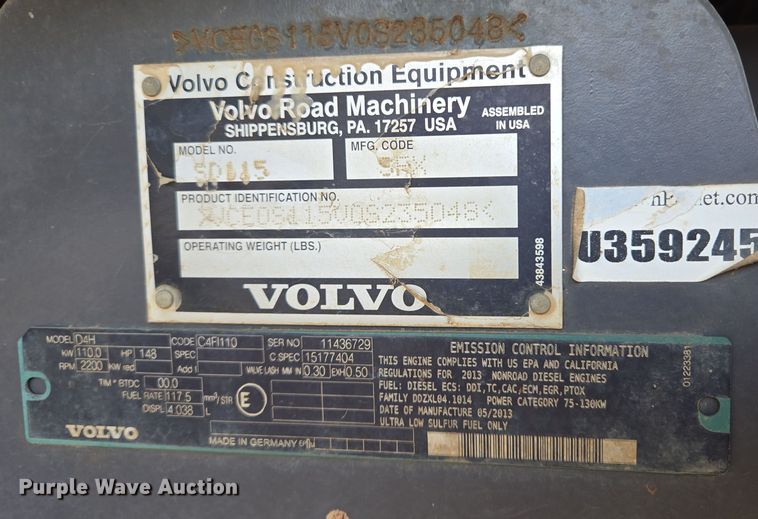 image for item EL5714 2013 Volvo SD115 single drum vibratory roller