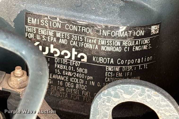 image for item EM0035 2016 Kubota U25 mini excavator