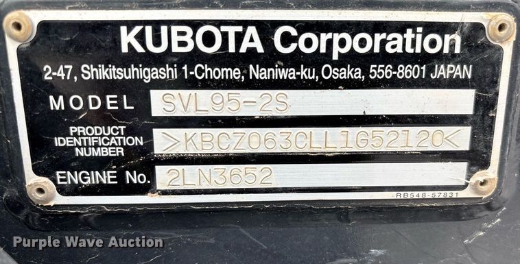 image for item EM0037 2021 Kubota SVL95-2S tracked skid steer loader