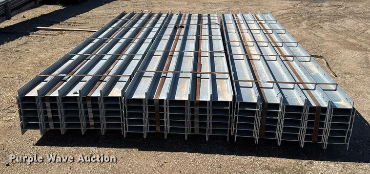 image for item EM3680 Approximately 90 units galvanized steel I beams