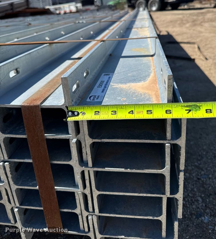 image for item EM3680 Approximately 90 units galvanized steel I beams