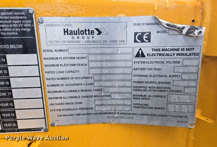 image for item EM6008 2018 Haulotte 55XA boom lift