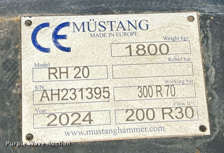 image for item EN5213 2024 Mustang RH20 hydraulic pulverizer