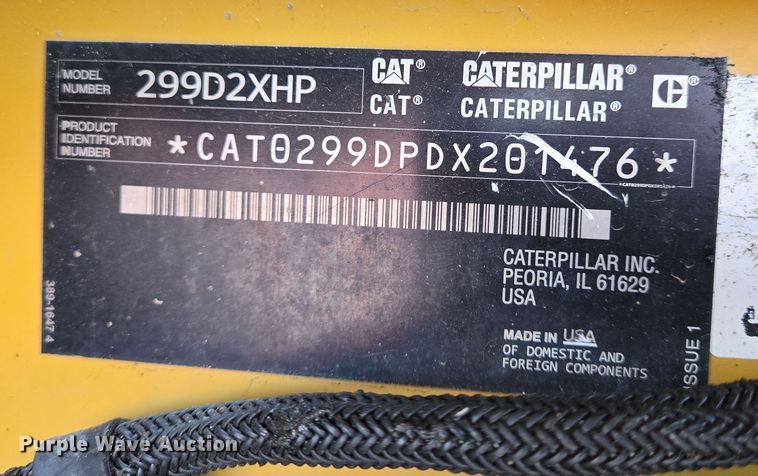 image for item EN8857 2017 Caterpillar 299D2 XHP tracked skid steer loader