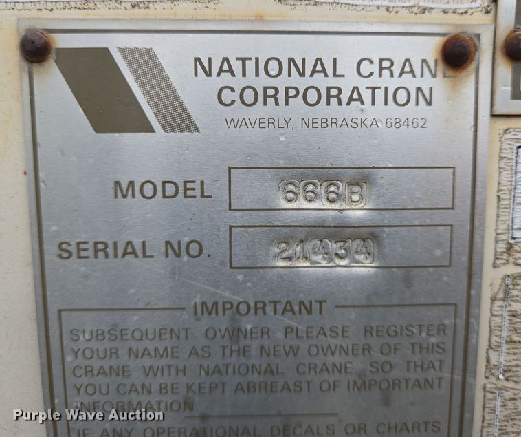 image for item EO0648 1990 Ford F900 crane truck