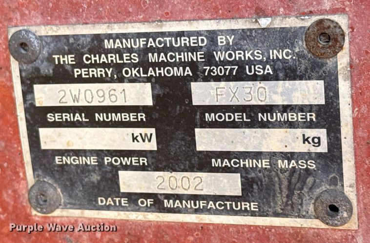 image for item EQ1231 2002 Ditch Witch FX30 vacuum excavator