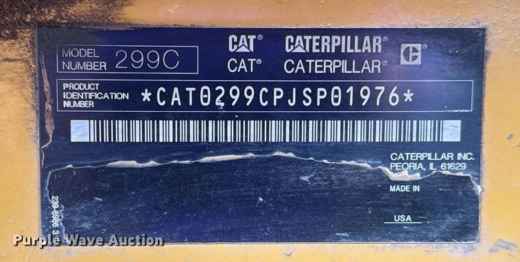 image for item EQ1247 2012 Caterpillar 299C tracked skid steer loader