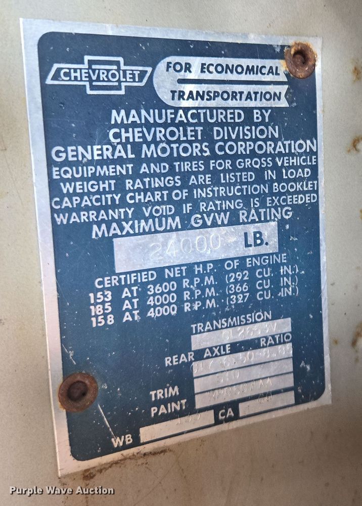 image for item EQ6742 1966 Chevrolet 60 dump truck