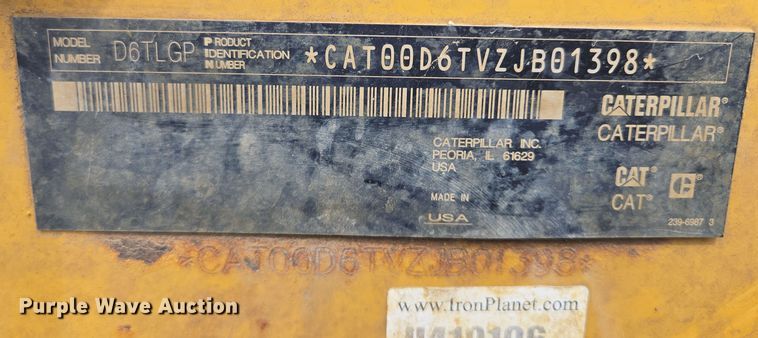 image for item EQ6939 2014 Caterpillar  D6T LGP  dozer