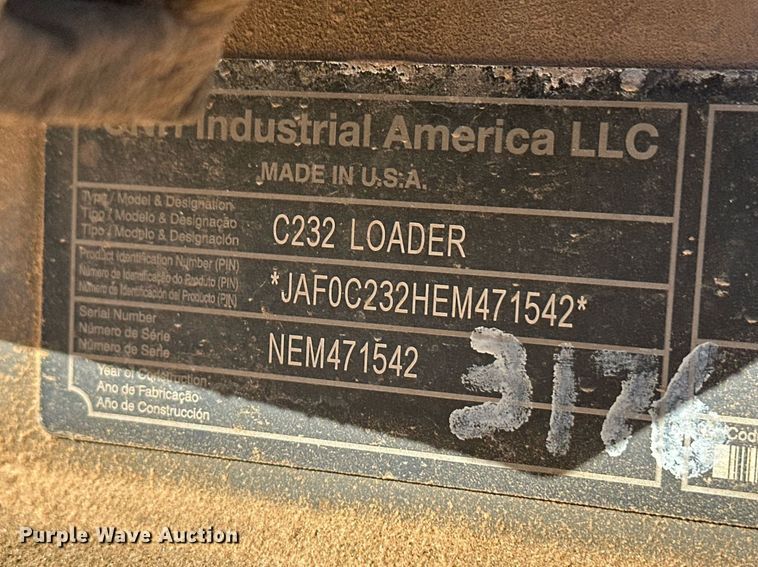 image for item ER8955 2014 New Holland C232 tracked skid steer loader