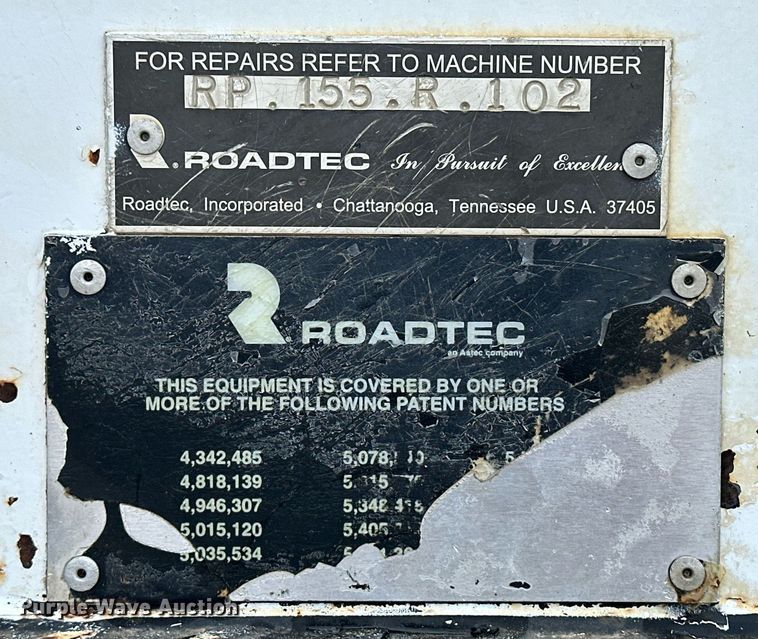 image for item ER8986 2002 Roadtec RP-155 paver