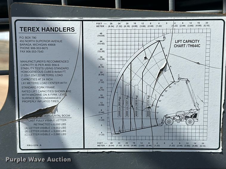 image for item ER8994 Terex TH644C Turbo telehandler
