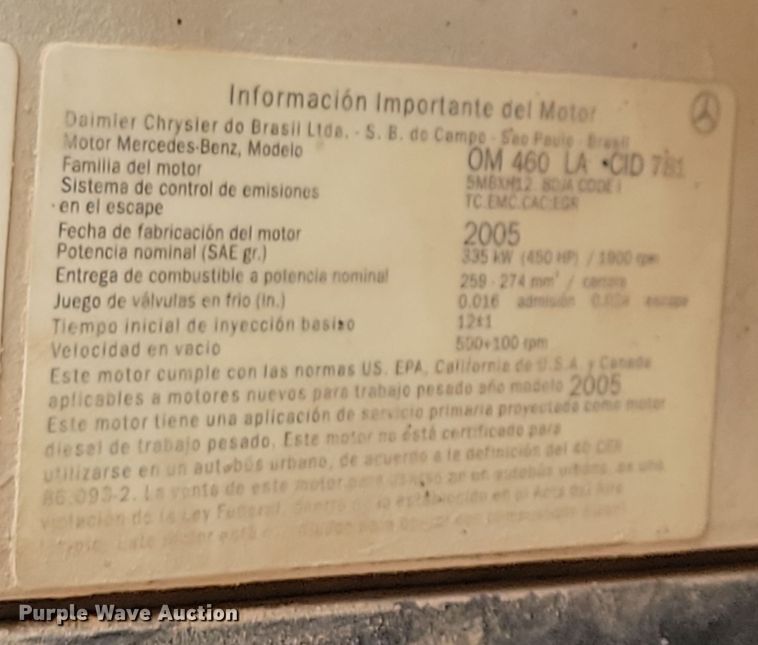 image for item NB9991 2006 Sterling L9500 dump truck