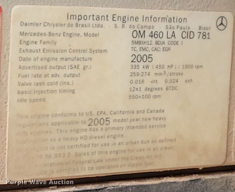 image for item NB9991 2006 Sterling L9500 dump truck