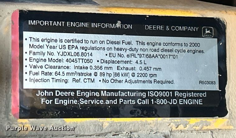 image for item ND9393 2000 John Deere 310SE backhoe