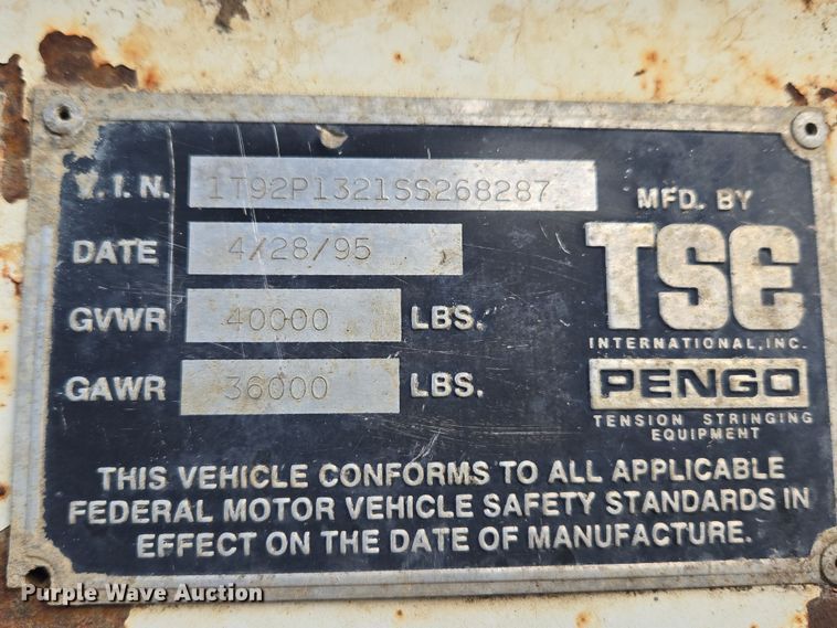 image for item ND9407 1995 TSE BWPT-140-90/54 reel trailer