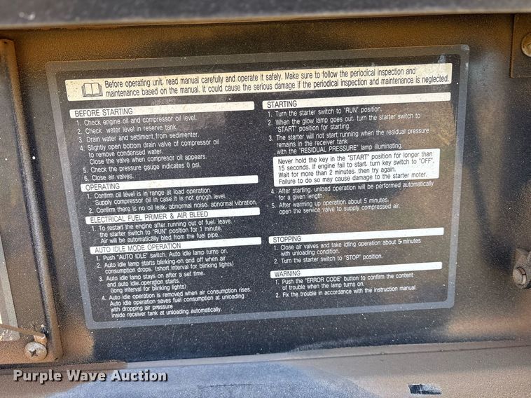 image for item OB9512 2018 Allmand Maxi-Air 185 air compressor