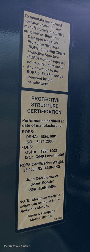 image for item OB9520 2019 John Deere 650K LGP dozer