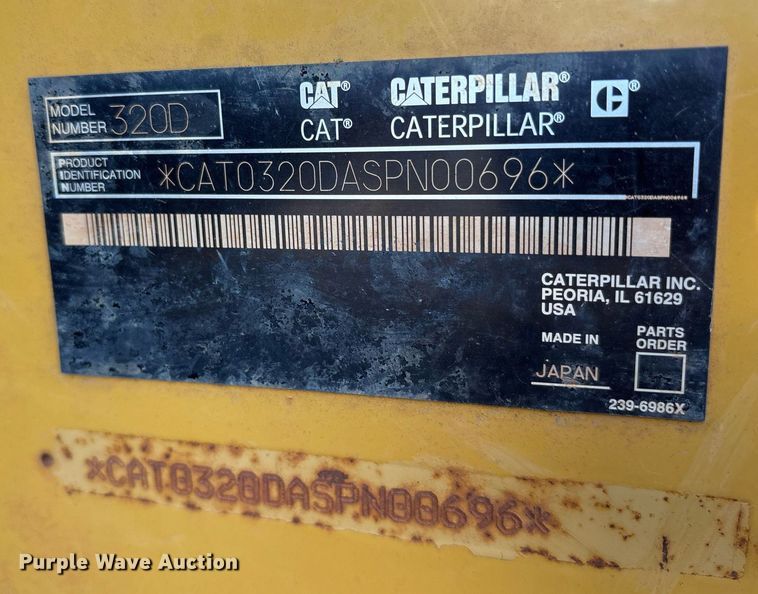 image for item OB9560 2011 Caterpillar 320D L excavator