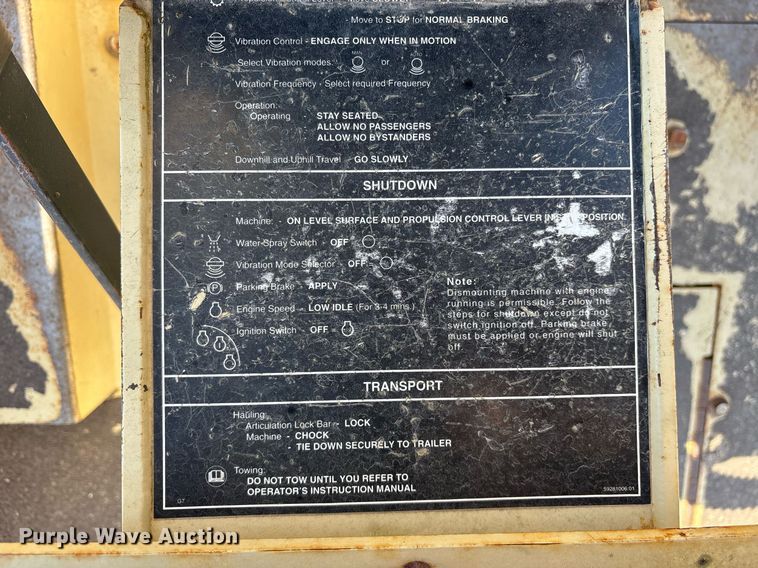 image for item OB9574 2007 Ingersoll Rand DD-90HF double drum vibratory roller