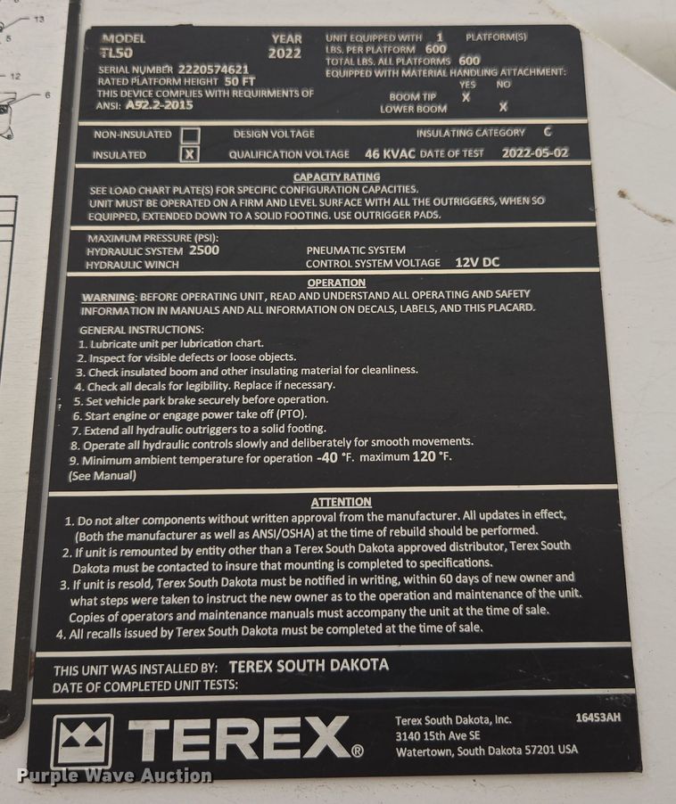 image for item YA0381 2022 Freightliner M2 106 bucket truck