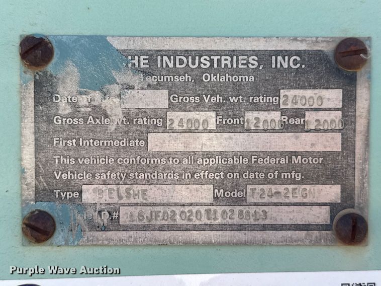 image for item DO0692 1996 Belshe T24-2EGN equipment trailer