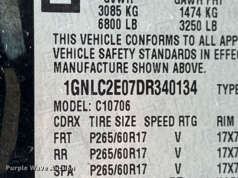 image for item DO0701 2013 Chevrolet Tahoe Police SUV