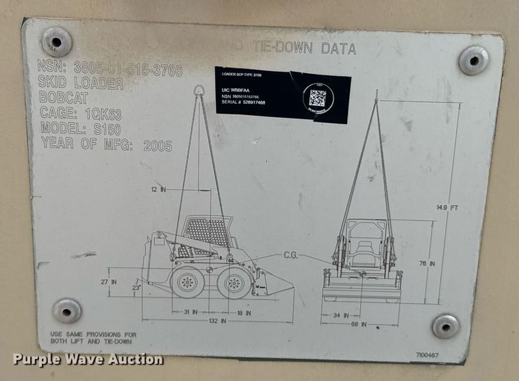 image for item DO0753 2005 Bobcat S150 skid steer loader