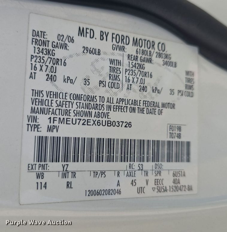 image for item DO7841 2006 Ford Explorer SUV