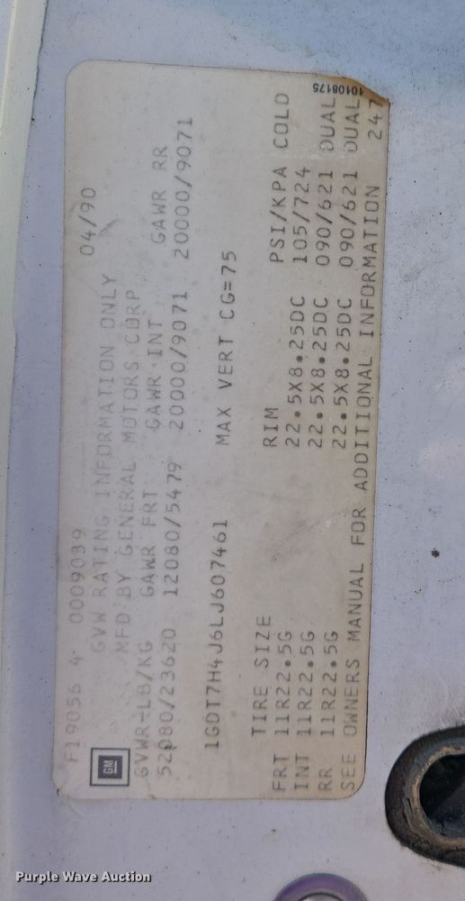 image for item DS5356 1990 GMC TopKick manure spreader truck