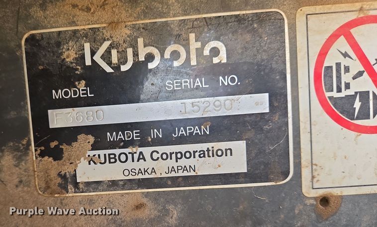 image for item DS5358 Kubota F3680 lawn mower