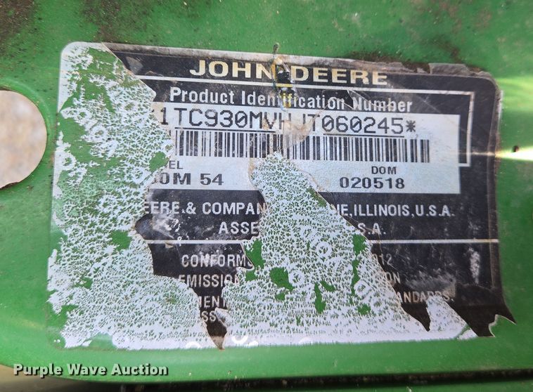 image for item DS5359 2018 John Deere Z930M ZTR lawn mower