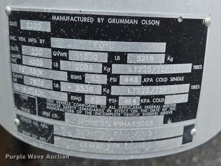 image for item DS5364 2000 Ford E350 Super Duty box truck