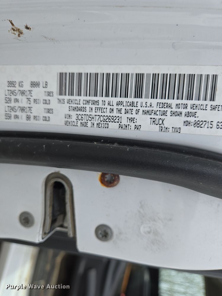 image for item DS5370 2012 Dodge Ram 2500 Crew Cab pickup truck