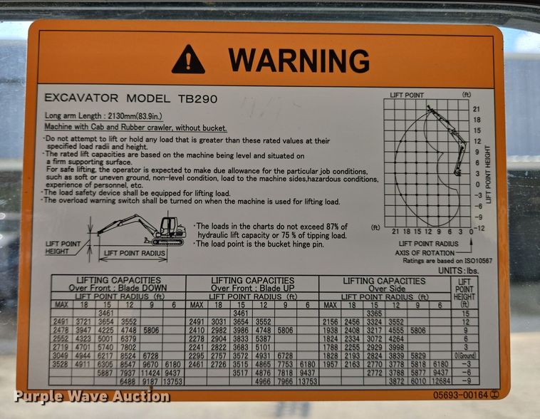 image for item DT4770 2016 Takeuchi TB290 mini excavator
