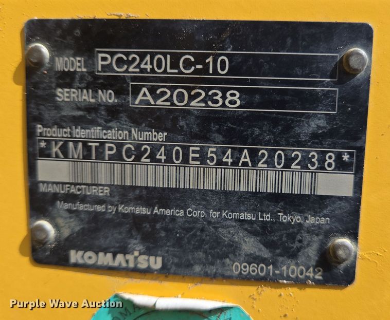 image for item DT4771 2013 Komatsu PC240LC-10 excavator