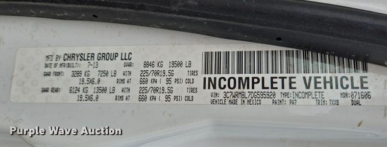 image for item DT4773 2013 Dodge Ram 5500 bucket truck