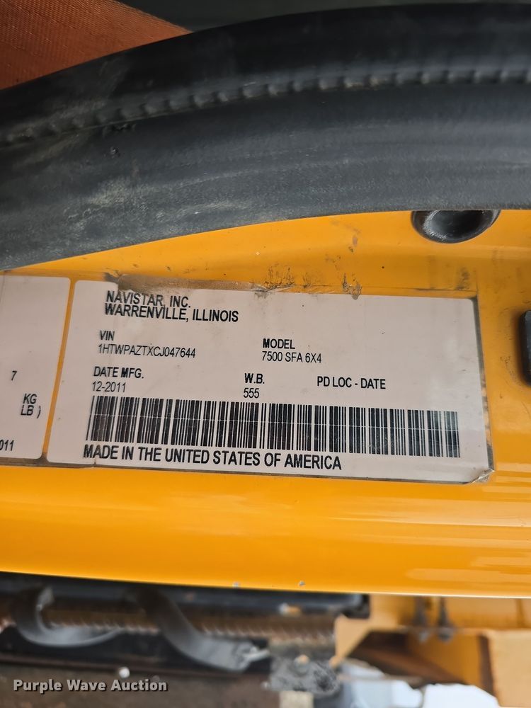 image for item DT6766 2012 International WorkStar 7500 dump truck